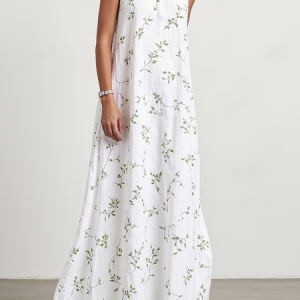 Women Plain Square Neck Sleeveless Comfy Vacation Pocket Stitching Maxi Dress, Dresses, color:Off White|size:XXL, catalog Noracora shop