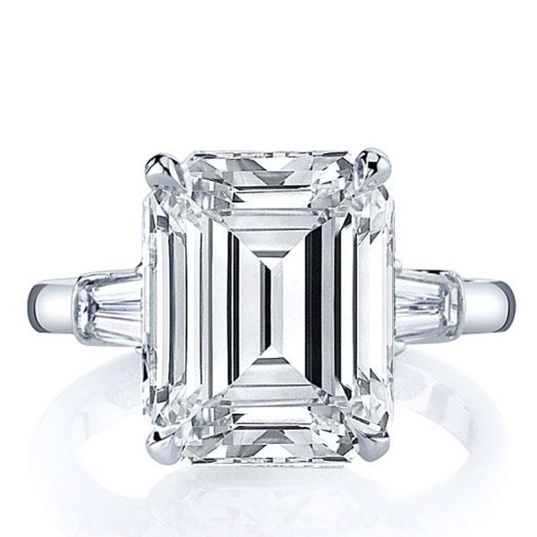classic engagement rings - Italo Emerald Cut Engagement Ring 3 Stone Ring Promise Ring, Italo jewelry - Online Catalog - Image 2