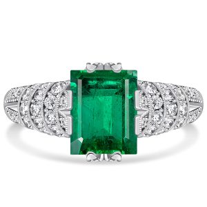 emerald cut engagement rings - Italo Emerald Green Ring Art Deco Rings Vintage Promise Ring, Italo jewelry - Online Catalog