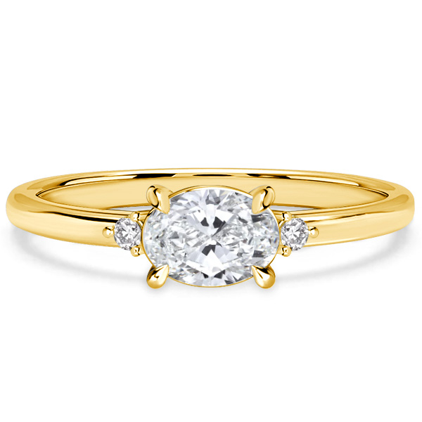 classic engagement rings - Italo East West Oval Cut Three Stone Engagement Ring, Italo jewelry - Online Catalog
