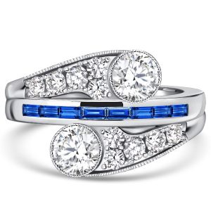 unique engagement rings - Italo Crossover Unique Engagement Rings Blue Sapphire Ring, Italo jewelry - Online Catalog