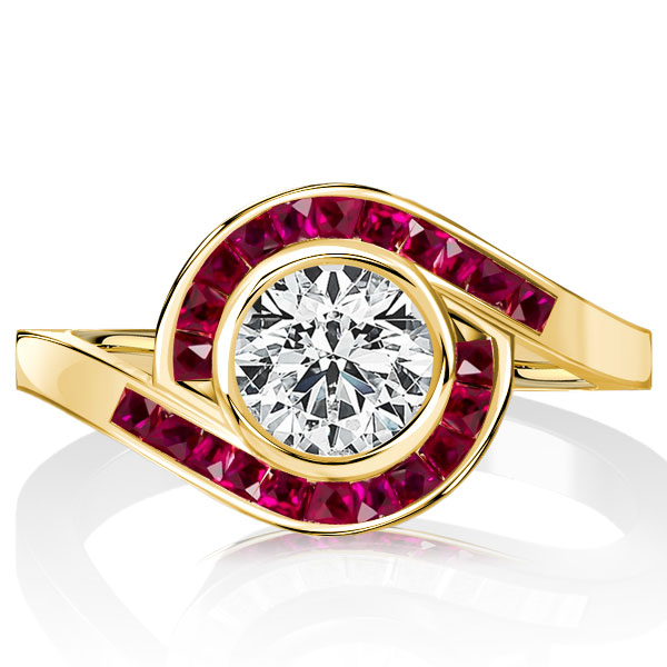 vintage engagement rings - Italo Round Cut Vintage Style Rings Ruby Sapphire Ring, Italo jewelry - Online Catalog