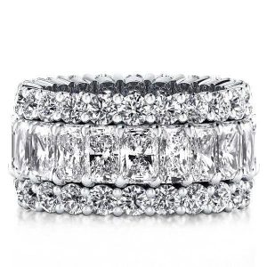 eternity band - Triple Row Eternity Wedding Band In Sterling Silver Ring, Italo jewelry - Online Catalog
