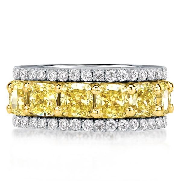 eternity band - Eternity Multi Row Yellow Topaz Cushion Cut Wedding Band, Italo jewelry - Online Catalog