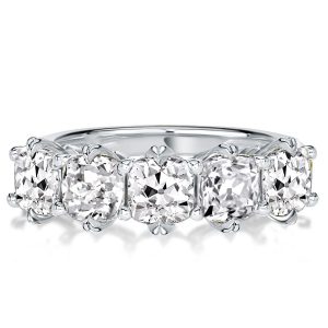 anniversary band - Five Stone Cushion Cut Wedding Band, Italo jewelry - Online Catalog