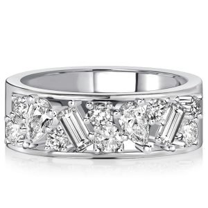 anniversary band - Italo Pear Shaped Baguette Cut Half Eternity Band Anniversarys, Italo jewelry - Online Catalog