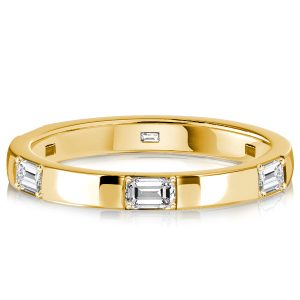 eternity band - Italo Golden Emerald Cut Eternity Band For Women Stackable Ring, Italo jewelry - Online Catalog