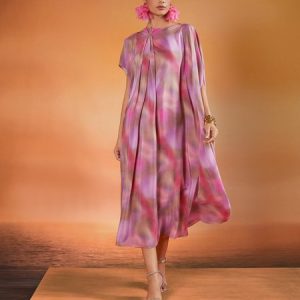 Vacation Random Print Printing Off The Shoulder Midi Dress With Belt, Maxi Dresses, color:As Picture|size:XXL, Stylewe