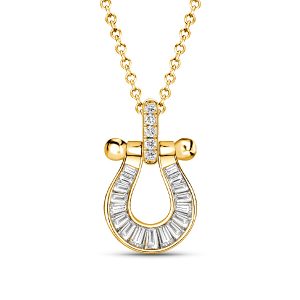 necklaces - Italo Channel Setting Horseshoe Pendant Necklace For Women, Italo jewelry - Online Catalog