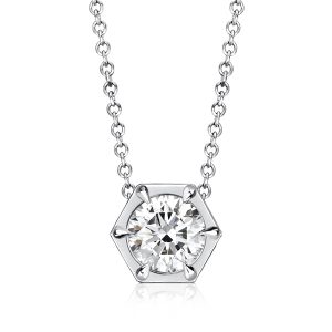 necklaces - Italo Hexagon Single Stone Necklace Solitaire Pendant Necklace, Italo jewelry - Online Catalog
