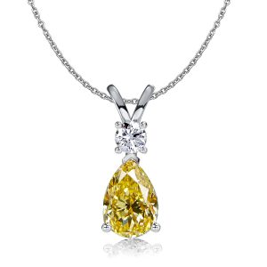 necklaces - Italo Teardrop Yellow Topaz Necklace In Sterling Silver, Italo jewelry - Online Catalog