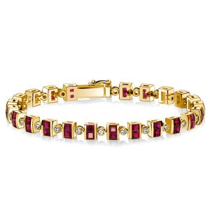 bracelets - Italo Asscher Cut Ruby Tennis Bracelet Silver Ruby Bracelet, Italo jewelry - Online Catalog