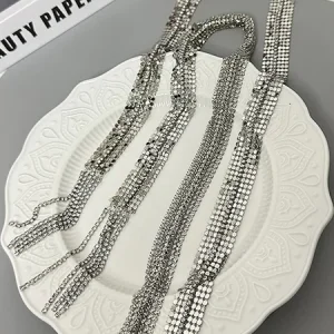 Personality, fashion, high-end sequined diamond tassel necklace, multiple ways to wear it, Necklaces, color:Silver, Stylewe