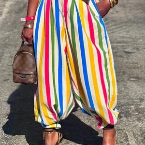 Urban Striped Printing Fashion Pants No Belt, Pants, color:As Picture|size:XXL, Stylewe