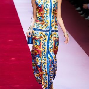 Vacation Geometric Printing Turtleneck Maxi Dress, Maxi Dresses, color:As Picture|size:XXL, Stylewe