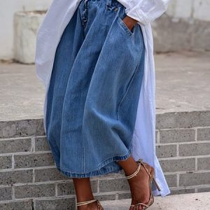 Casual Loose Denim Plain Jeans, Jeans, color:Denim Blue|size:XXL, Stylewe