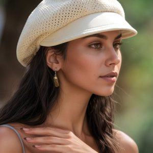 Daily Plain Hollow Mesh Beret, Hats, color:Beige|size:One-size, catalog Noracora shop