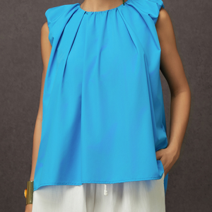 Casual Plain Crew Neck Blouse, Blouses and Shirts, color:Blue|size:XXL, Stylewe
