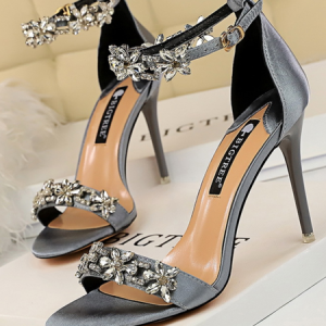 Urban Summer Strappy Sandals, Heels, color:Silver|size:40, Stylewe