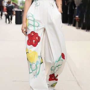 Urban Floral Printing Fashion Pants, Pants, color:White|size:XXL, Stylewe