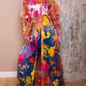 Vacation Floral Printing Shirt Collar Loosen Shirt, Blouses and Shirts, color:As Picture|size:XXL, Stylewe