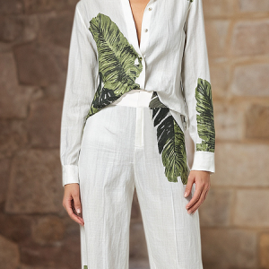 Vacation Tropical Printing Shirt Collar Shirt, Blouses and Shirts, color:As Picture|size:XXL, Stylewe