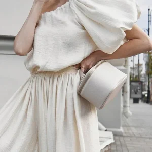 Urban Plain One Shoulder Blouse, Blouses and Shirts, color:White|size:XXL, Stylewe