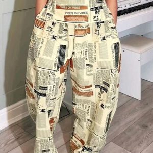 Urban Letter Pattern Printing Baggy Pants, Pants, color:As Picture|size:XXL, Stylewe