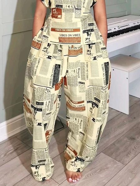 Urban Letter Pattern Printing Baggy Pants, Pants, color:As Picture|size:XXL, Stylewe