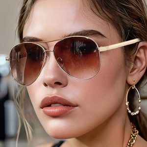 Fashion Retro Oversized Sunglasses Trendy Aviator Sun Glasses, women Sunglasses, ChicMe catalog