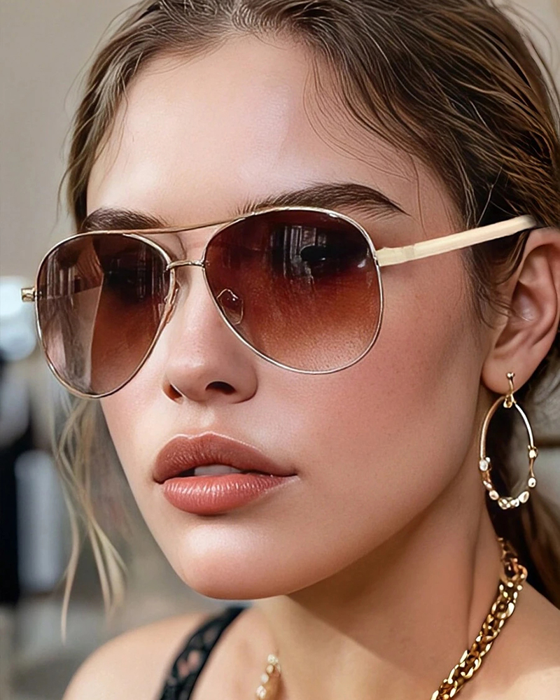 Fashion Retro Oversized Sunglasses Trendy Aviator Sun Glasses, women Sunglasses, ChicMe catalog