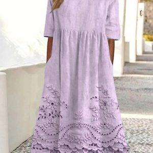 Simple Crew Neck 3D Printing Dress With No, Dresses, Lilicloth.com