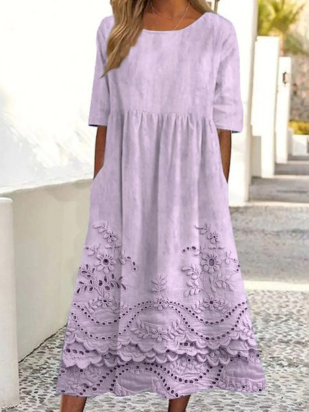 Simple Crew Neck 3D Printing Dress With No, Dresses, Lilicloth.com