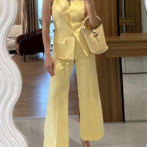 2 Pieces Summer Outfits Halter Button Front Sleeveless Tank and Casual Pocket Design Pants Set, women Two-piece Sets, ChicMe catalog