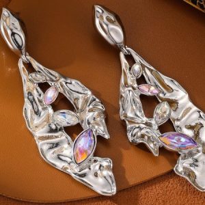 Elegant Plain Dangle, Earrings, color:Silver, Stylewe
