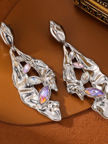 Elegant Plain Dangle, Earrings, color:Silver, Stylewe