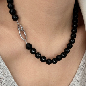 Natural red agate necklace, Necklaces, color:Black|size:One-size, Stylewe