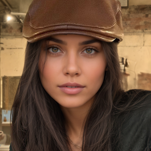 Leather Beret, Hats, color:Coffee|size:One-size, Stylewe