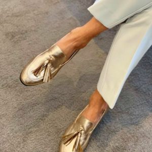 Plain All Season Loafers, JustFashionNow Loafers, color:Golden|size:43,