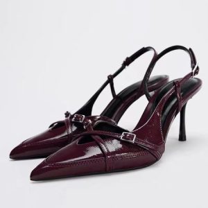 Urban Denim Flat, Heels, color:Wine Red|size:42, Stylewe