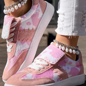 Colorblock Patchwork Lace-up Casual Sneakers, women Sneakers, ChicMe catalog