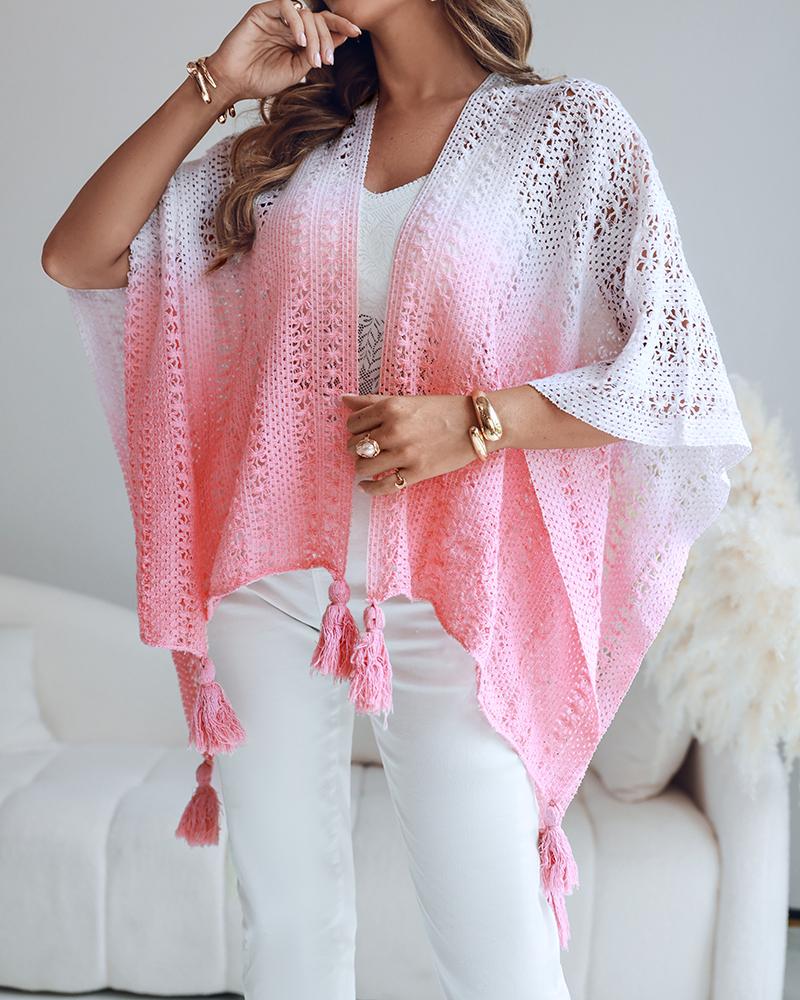 Tie Dye Open Front Casual Hollow-out Cover Up, women Cover Ups, ChicMe catalog - Image 3