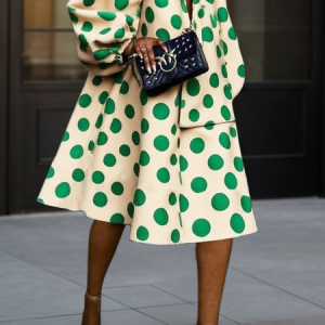 Urban Polka Dots Printing  Knee Length Dress, Midi Dresses, color:As Picture|size:XXL, Stylewe