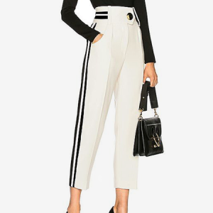 Regular Fit Color Block Urban Color Block Fashion Pants, Pants, color:White|size:XXL, Stylewe