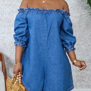Loose Casual Denim Jumpsuit, Jumpsuits, color:Blue|size:XXL, Stylewe