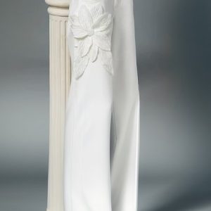 Elegant Plain Wide Leg Fashion Pants With Flower, Pants, color:White|size:XXL, Stylewe