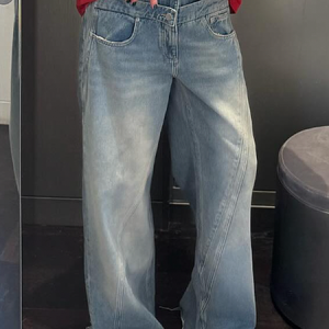 Loose Casual Denim Long Jeans, Jeans, color:Denim Blue|size:XXL, Stylewe