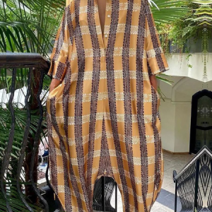 Casual Printing Geometric Shirt Jumpsuit, Jumpsuits, color:As Picture|size:XXL, Stylewe