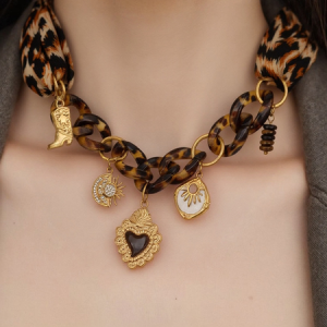 High-end personalized leopard print necklace, Necklaces, color:Leopard|size:One-size, Stylewe