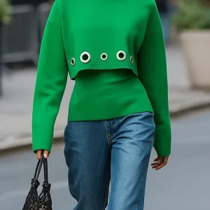 Casual Plain Stand Collar Two-Piece Set, Two-piece Set, color:Green|size:XXL, Stylewe